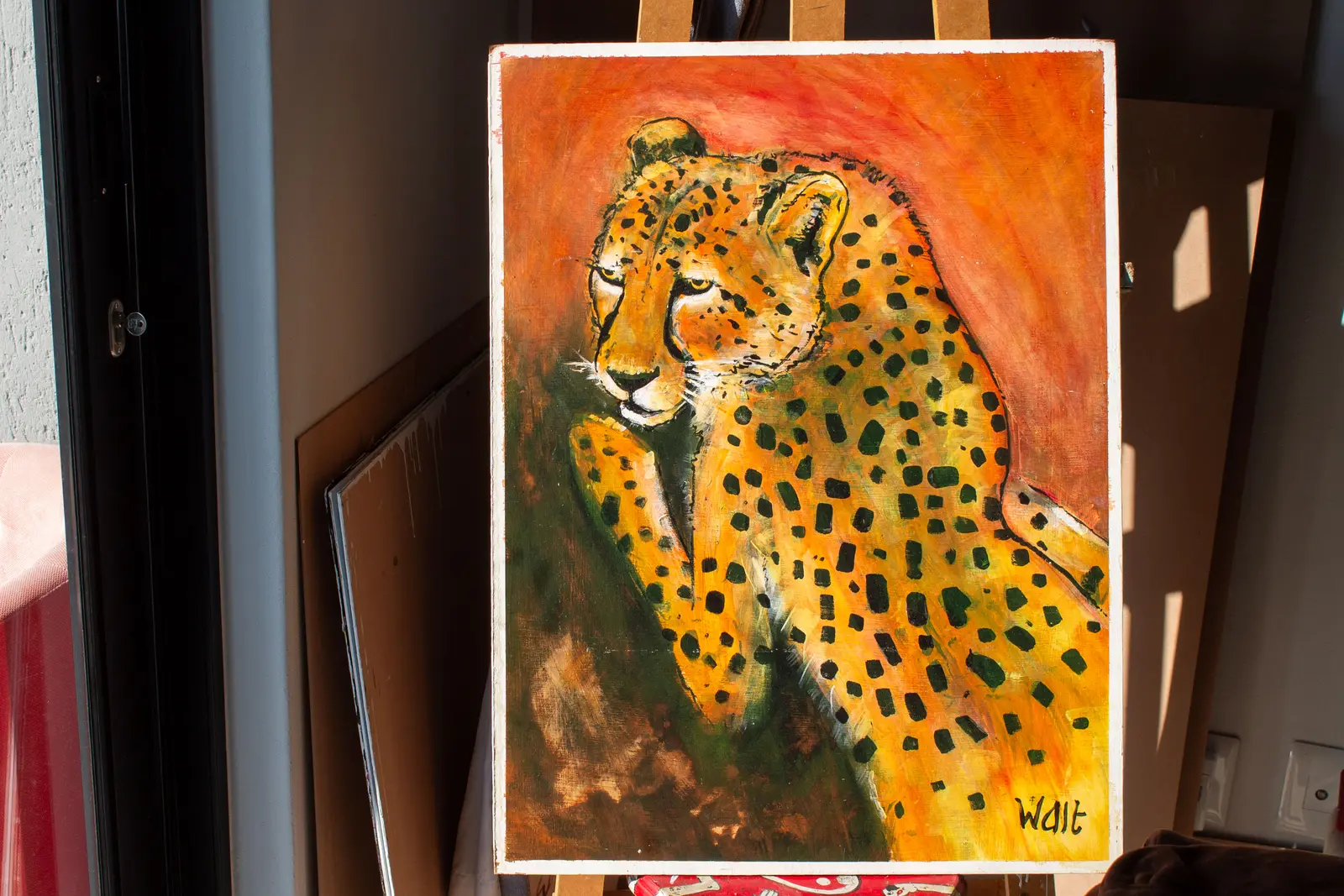 Walt Viviers, Cheetah, 2008, Acrylic on Board
