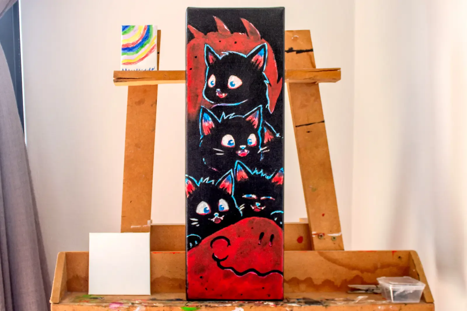 Walt Viviers, Dragon Kitties, 2025, Acrylic on Canvas