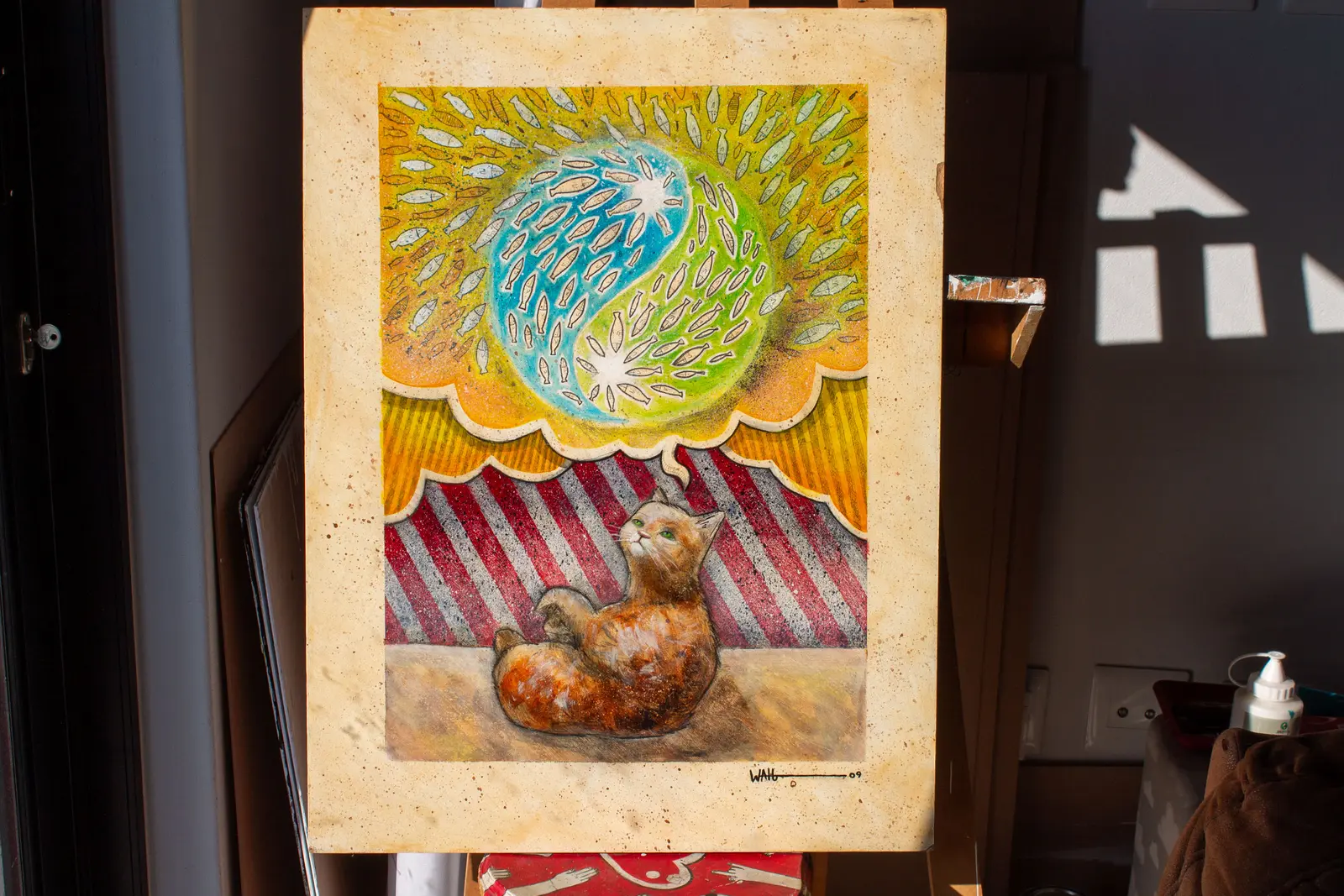 Walt Viviers, Pondtificate, 2008, Acrylic on Board